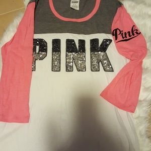 PINK VICTORIA'S SECRET/Baseball T-shirt